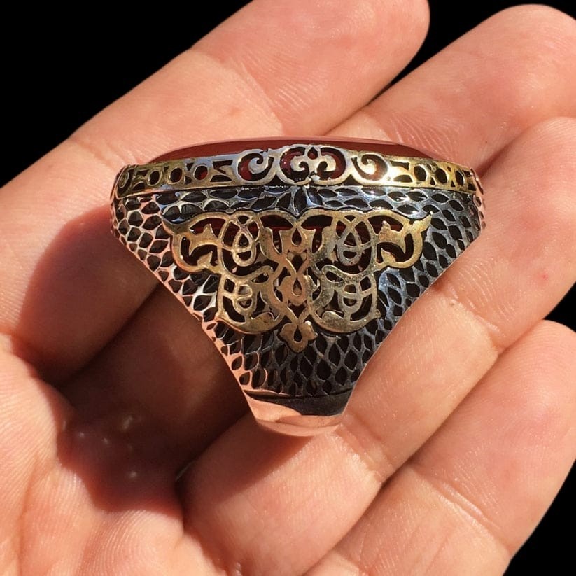 925er Sterlingsilber Achatstei Herrenring Handgefertigt Naturbernstein Damenring