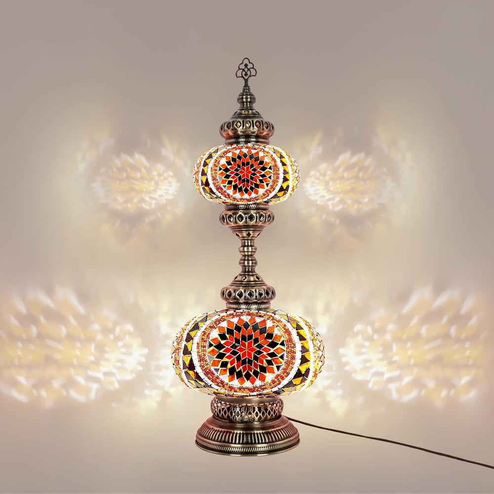 Handgefertigte Türkische Mosaiklampe | Marokkanische Bunte Tischlampe Deko