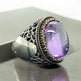 925er Silber Amethyststein Herrenring Handgefertigt Damenring