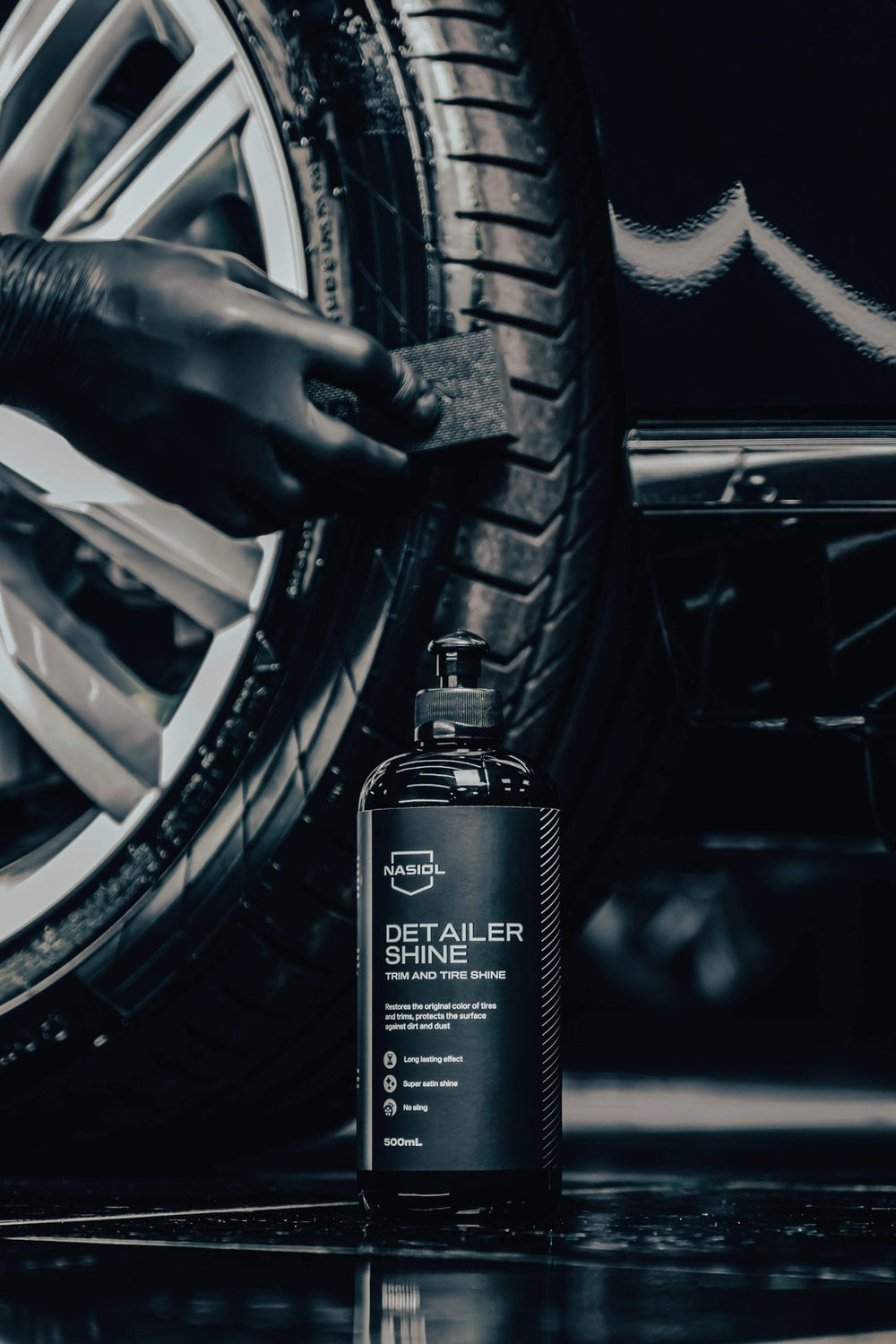 Nasiol DetailerShine - Gummi Reifen Pflege Auffrischer mit Nano Abperleffekt - 5
