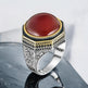 925er Sterlingsilber Achatstei Herrenring Handgefertigt Naturbernstein Damenring