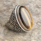 925er Silber mit Tigerauge-Stein handgefertigte Ringe für Frauen und Männer