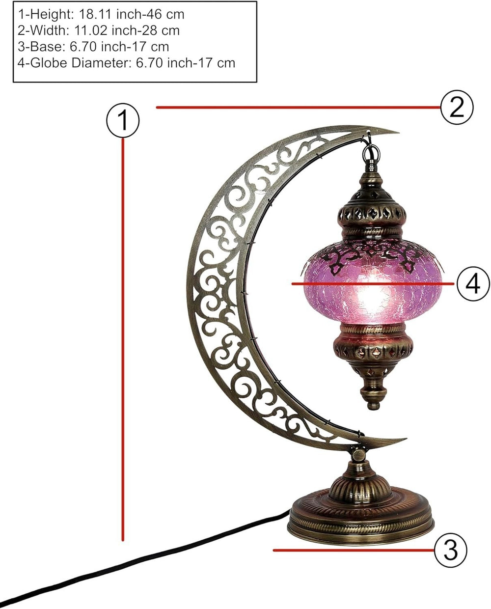 Türkische Mosaiklampe Glas | Marokkanische Vintage Tischleuchtung