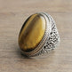 925er Silber mit Tigerauge-Stein handgefertigte Ringe für Frauen und Männer
