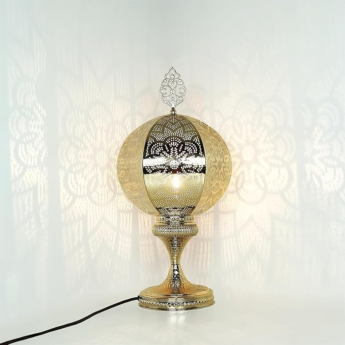 Türkische Tischlampe | Marokkanische Boho Vintage Tiffany Stil Buntglas Lampe