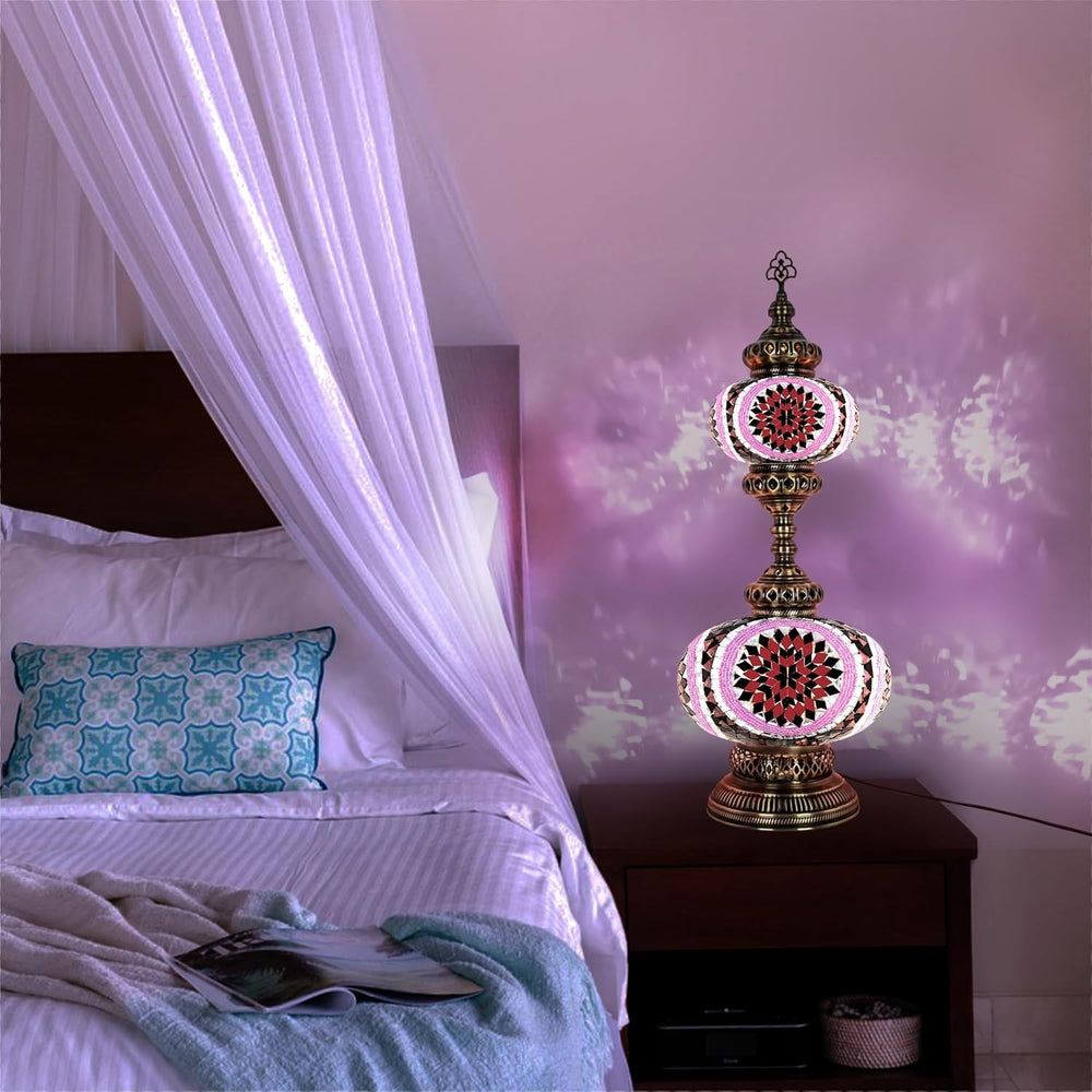 Handgefertigte Türkische Mosaiklampe | Marokkanische Bunte Tischlampe Deko
