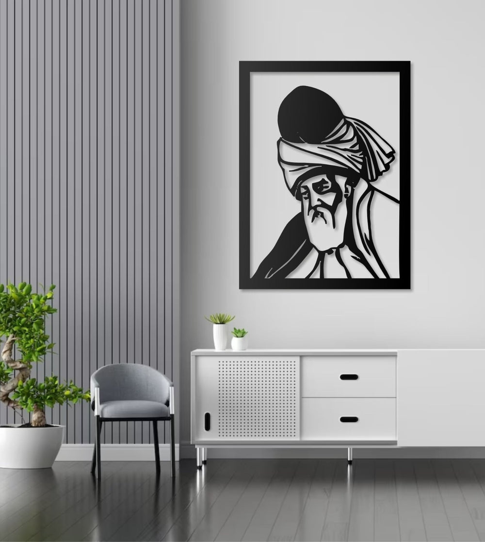 Hz. Mevlana Metall Wandbild Islamische Kunst Orientalische Wanddeko