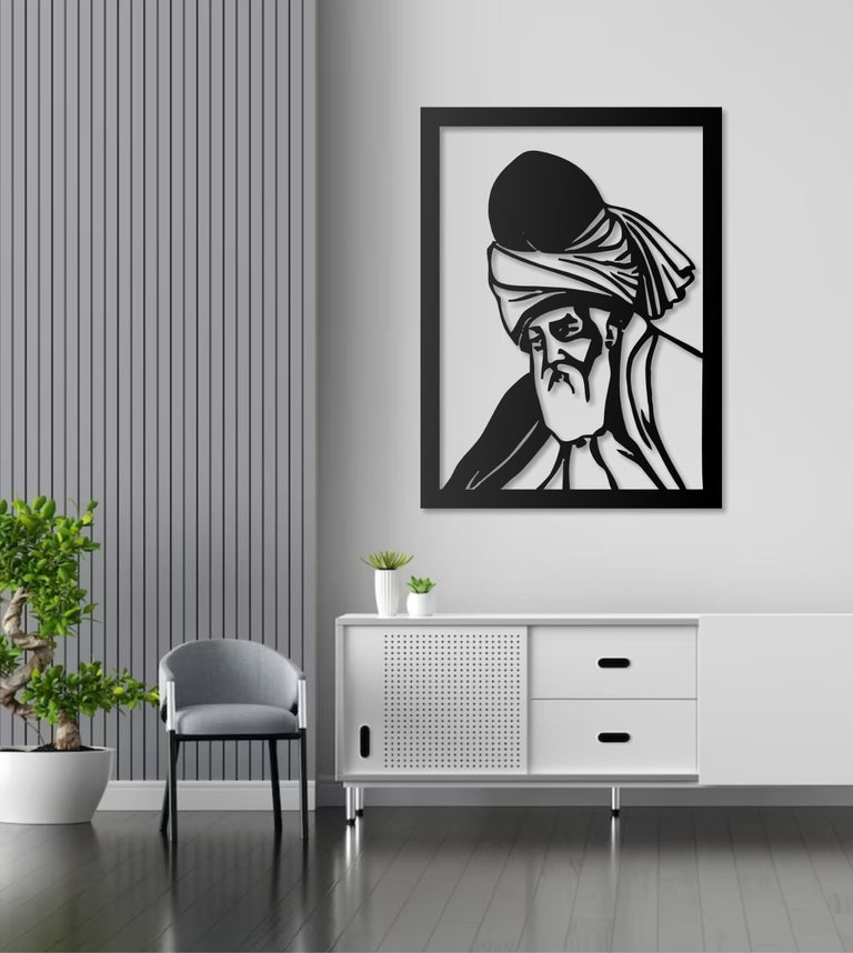 Hz. Mevlana Metall Wandbild Islamische Kunst Orientalische Wanddeko