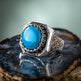 925er Silber mit Türkis-Stein Steinhandgefertigte Ringe für Frauen und Männer