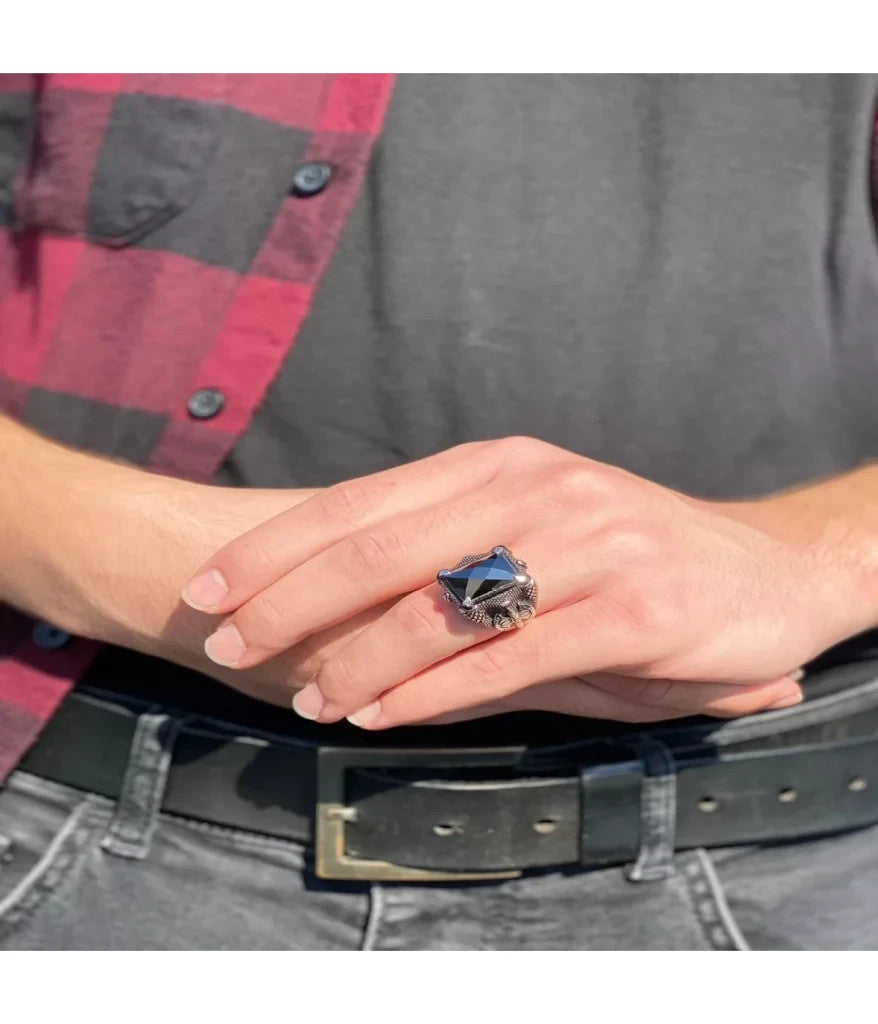 925er Silber mit schwarzes zırkon handgefertigte Ringe für Frauen und Männer