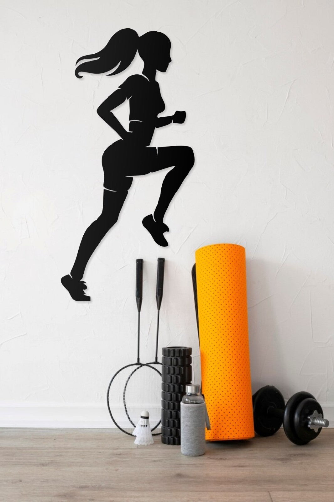 Fitness GYM Box Wandbild Sporthalle 75x37 cm – Metall Wanddekor