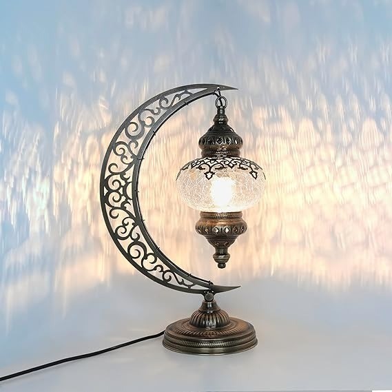 Türkische Mosaiklampe Glas | Marokkanische Vintage Tischleuchtung
