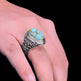 925er Sterlingsilber Turkis Herrenring Handgefertigt Naturbernstein Damenring