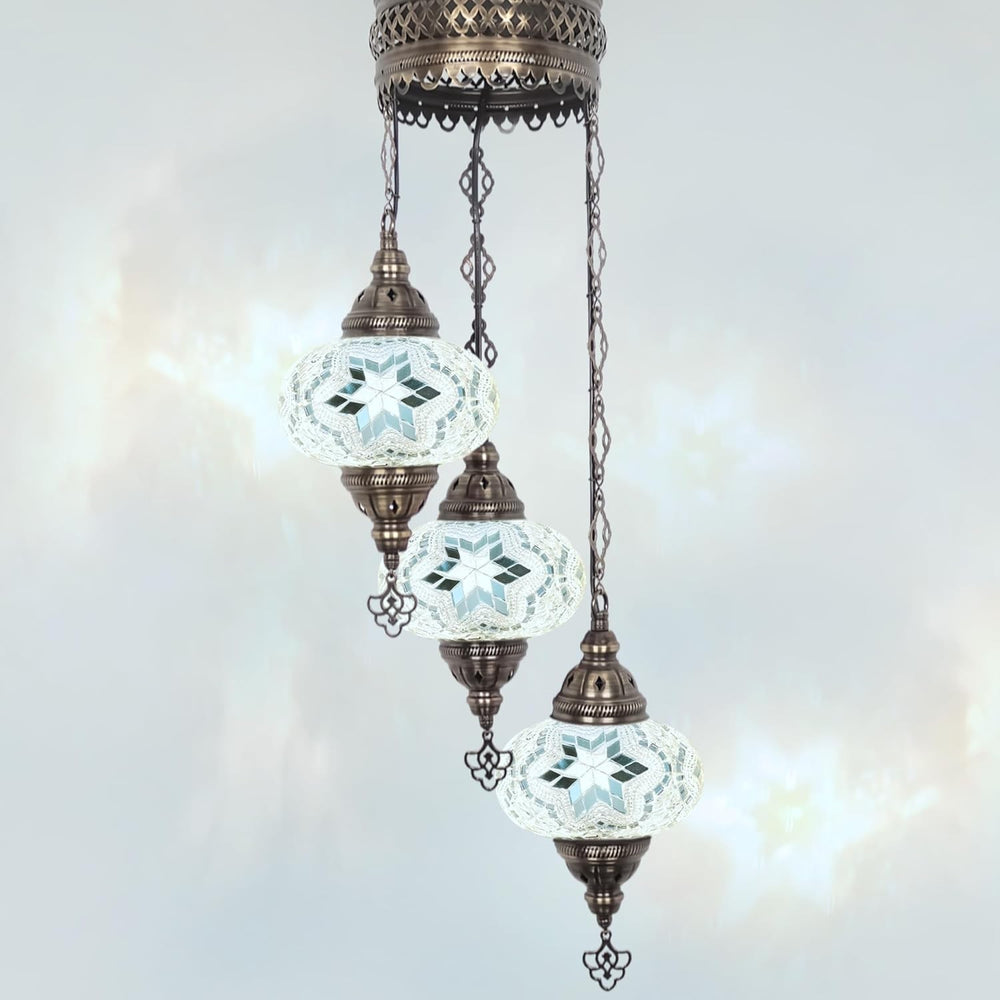 Boho 3-Kugel Mosaik Hängelampe Türkisch Marokkanisch Stil Licht