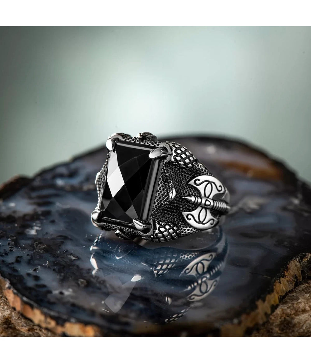 925er Silber mit schwarzes zırkon handgefertigte Ringe für Frauen und Männer