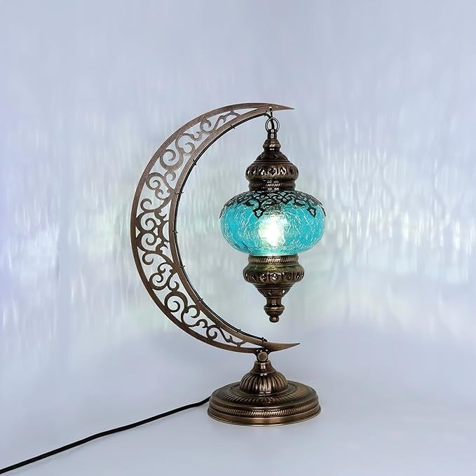 Türkische Mosaiklampe Glas | Marokkanische Vintage Tischleuchtung