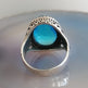 925er Silber  Aquablauer Stein Herrenring Handgefertigt Damenring