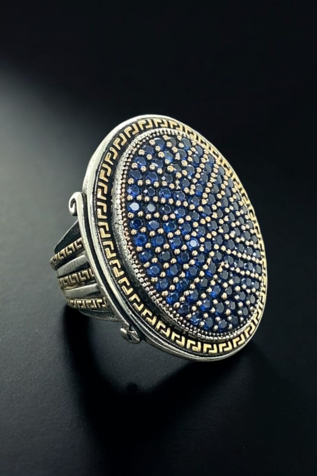 925er Silber, mit Saphirsteinen, handgefertigte Ringe für Damen und Herren