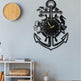 Metall Wanduhr Anker Design 40x60 cm Maritime Uhr Nautische Wanddeko