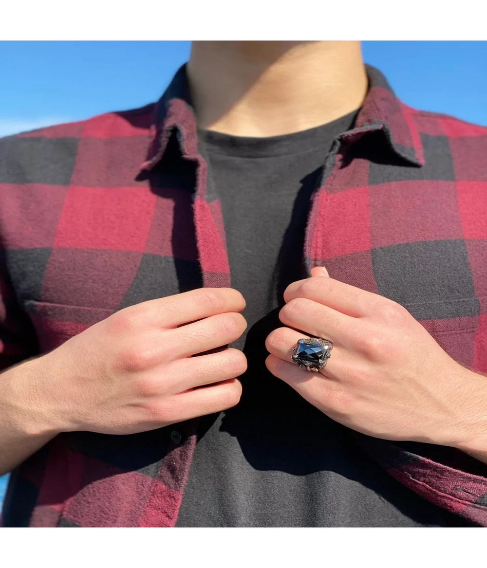 925er Silber mit schwarzes zırkon handgefertigte Ringe für Frauen und Männer