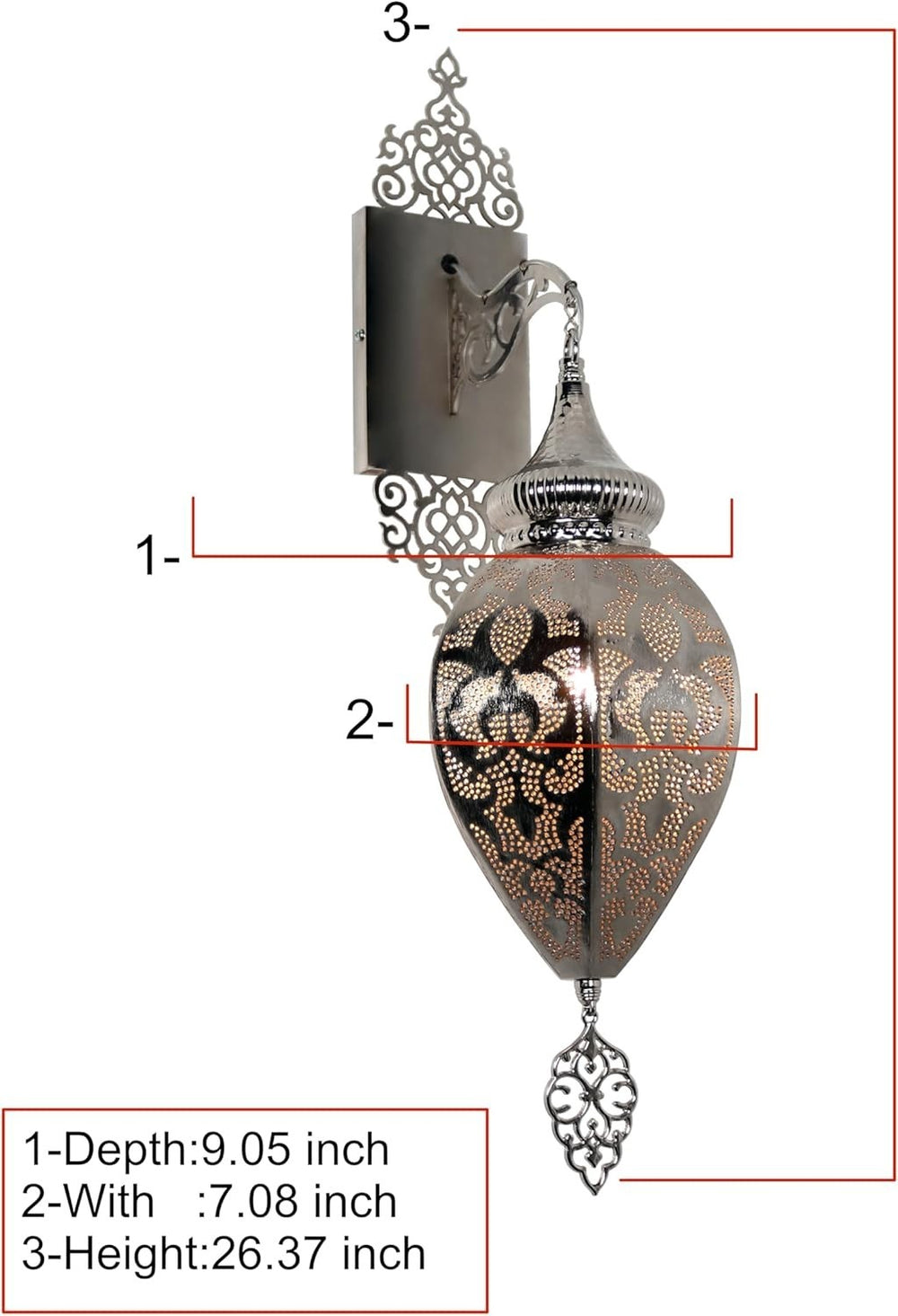 Türkische Marokkanische Wandlampe | Vintage Boho Wandleuchte Schlafzimmer Flur