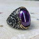 925er Silber Amethyststein Herrenring Handgefertigt Damenring