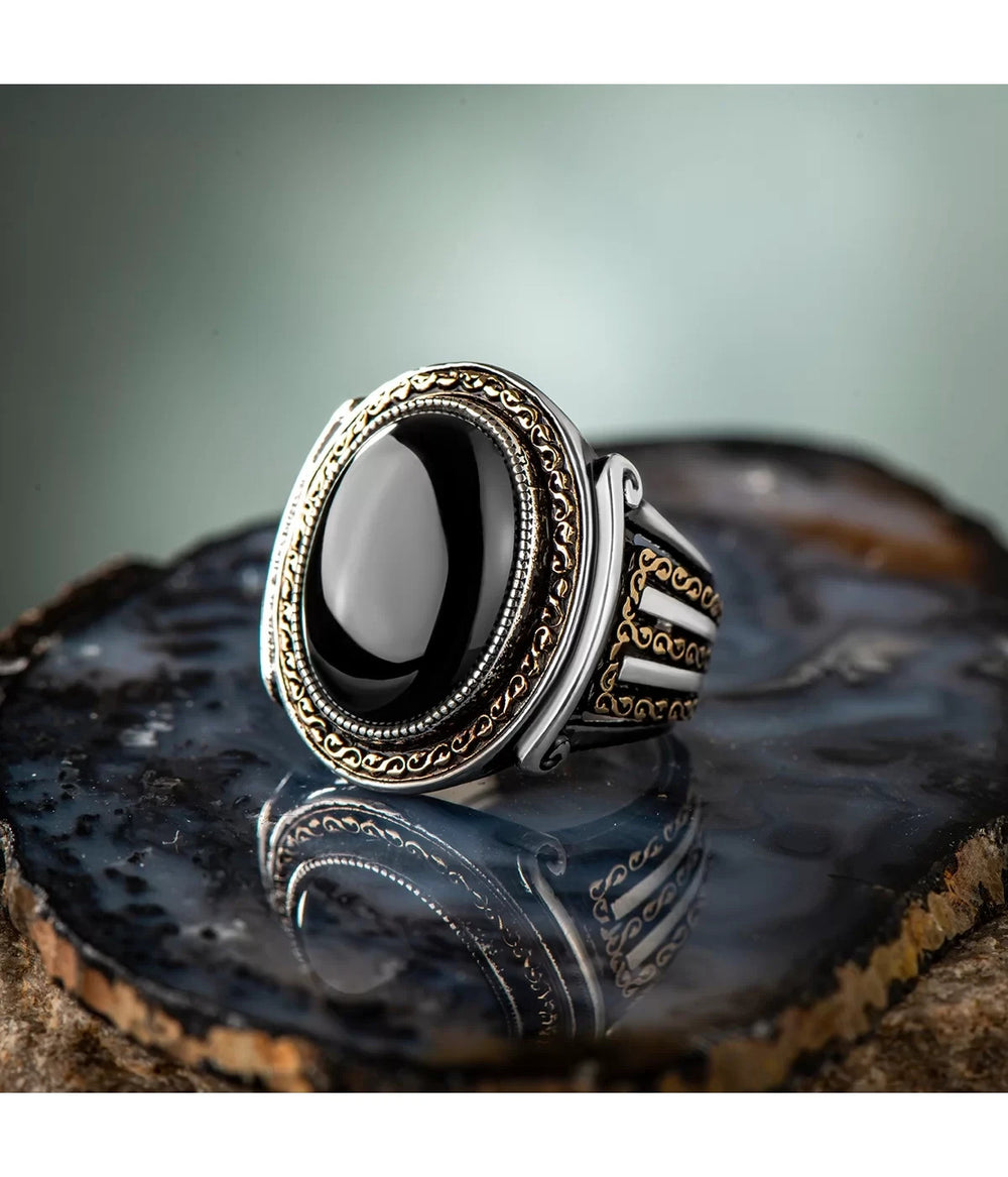 925er Silber mit roten Onyx-Stein handgefertigte Ringe für Frauen und Männer