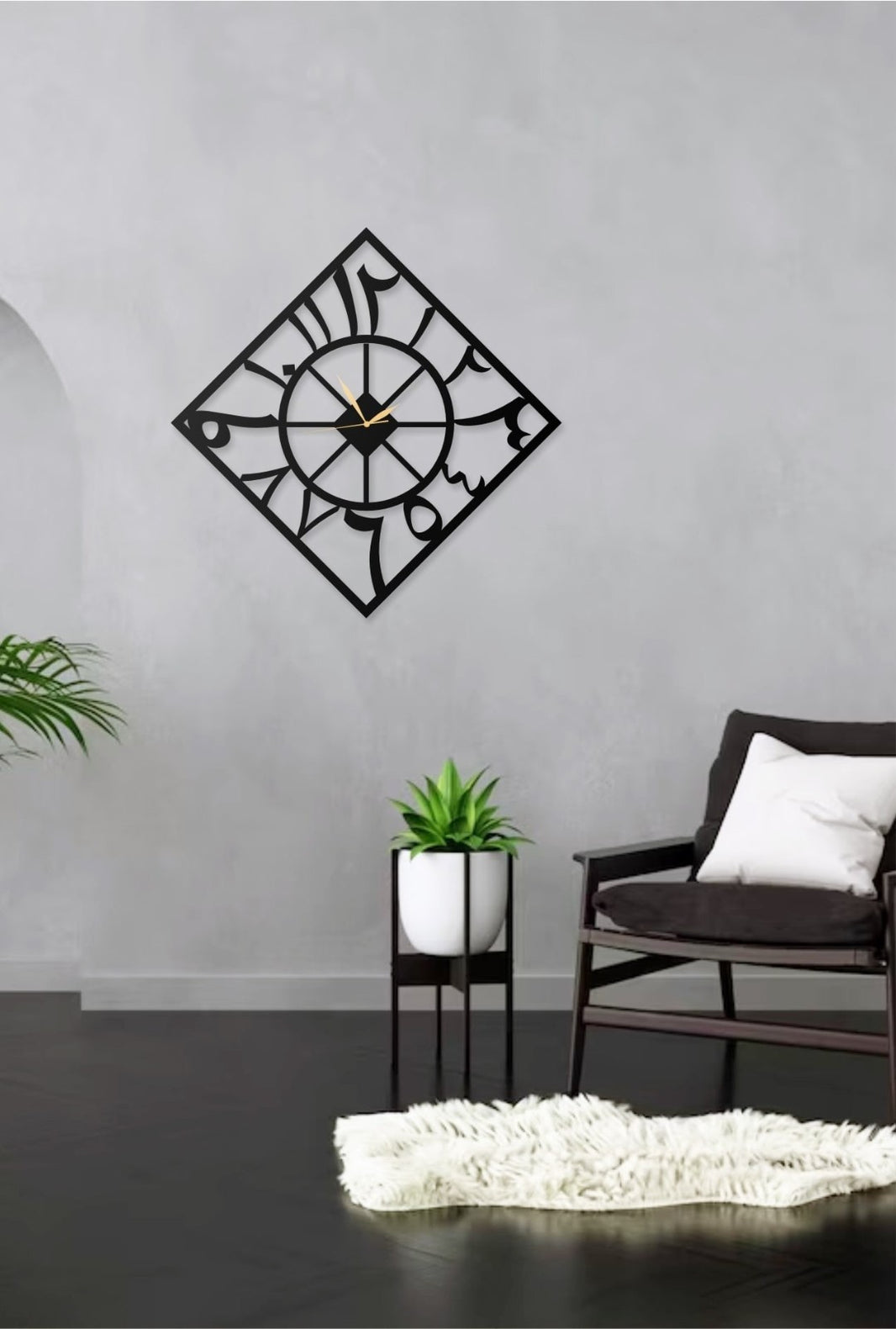 Arabische Zahlen Metall Uhr Islamische Wanddeko Büro & Wohnraum Uhr