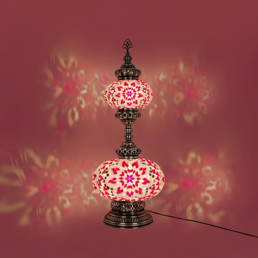Handgefertigte Türkische Mosaiklampe | Marokkanische Bunte Tischlampe Deko