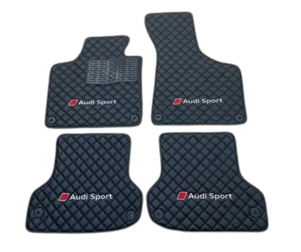 Fußmattensatz Autoteppich Automatten Leder für Audi A4 B5 B6 B7 B8 B9 Sline RS4