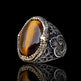 925er Silber mit Tigerauge-Stein handgefertigte Ringe für Frauen und Männer