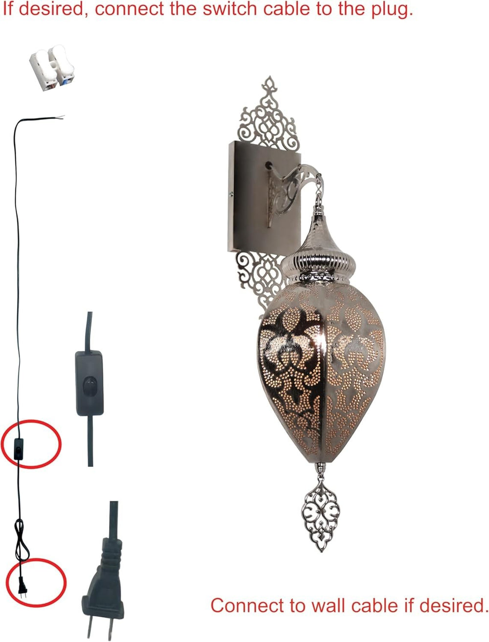 Türkische Marokkanische Wandlampe | Vintage Boho Wandleuchte Schlafzimmer Flur