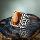 925er Silber mit brauner Tigerauge-Stein handgefertigte Ringe für Frauen und Män