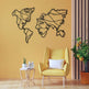 Metall Weltkarte Wanddeko Menschliches Design 50x80 70x100 Handarbeit