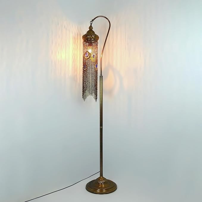Boho Türkische Mosaik-Stehlampe | Marokkanische Vintage Lampe für Wohnzimmer