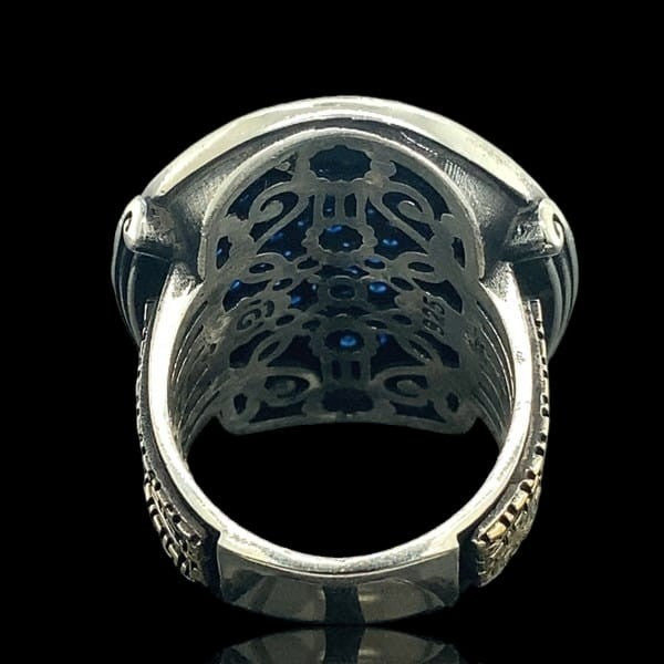 925er Silber, mit Saphirsteinen, handgefertigte Ringe für Damen und Herren