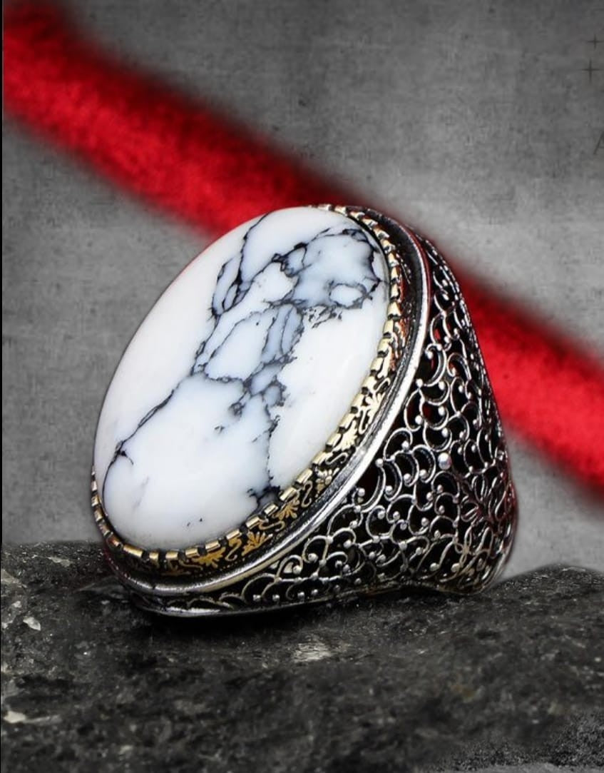 925er Sterlingsilber Halitstei Herrenring Handgefertigt Naturbernstein Damenring