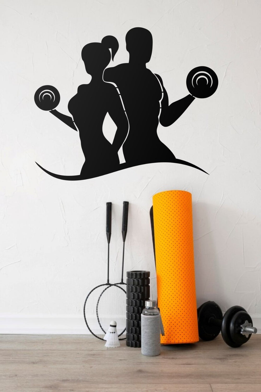 Fitness GYM Box Wandbild Sporthalle 75x62 cm – Metall Wanddekor