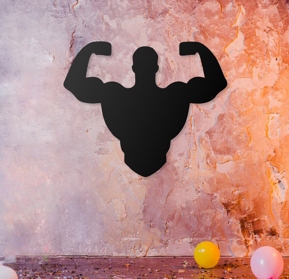 Fitness GYM Box Wandbild Sporthalle 75x62 cm – Metall Wanddekor