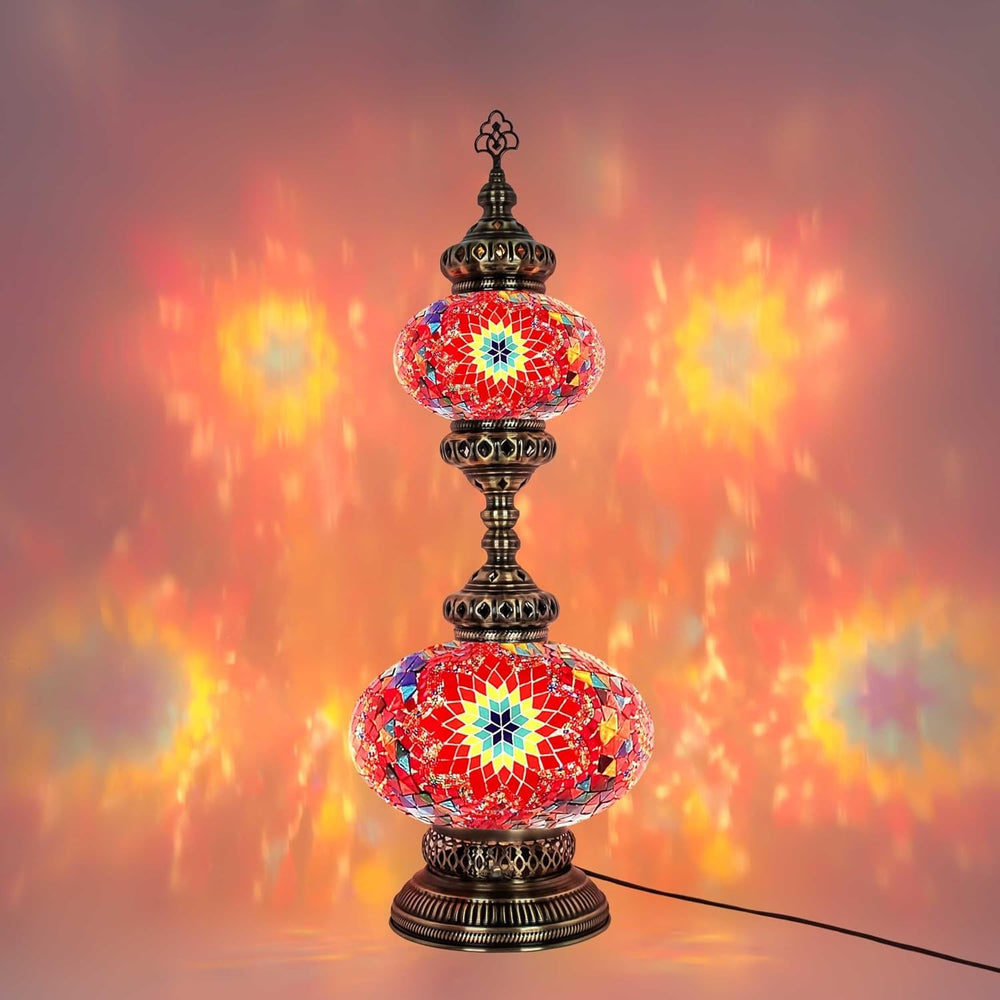 Handgefertigte Türkische Mosaiklampe | Marokkanische Bunte Tischlampe Deko