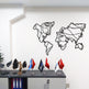 Metall Weltkarte Wanddeko Menschliches Design 50x80 70x100 Handarbeit