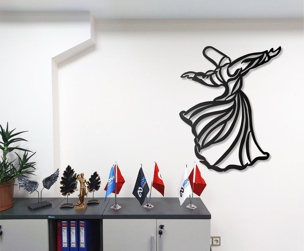 Hz. Mevlana Semazen Metall Wandbild Islamische Deko Sufi Kunst Oriental