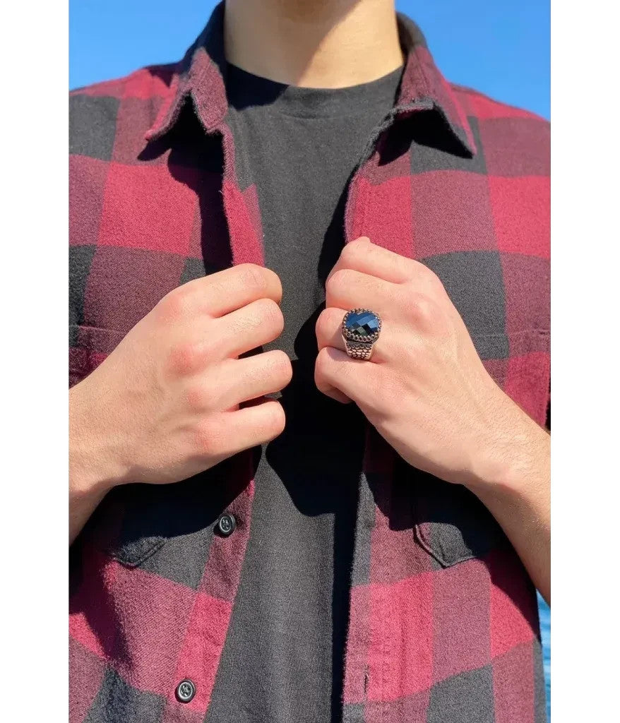 925er Sterlingsilber Zirkon Herrenring Handgefertigt Naturbernstein Damenring