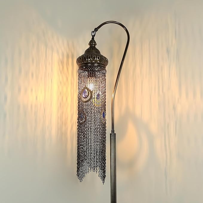 Boho Türkische Mosaik-Stehlampe | Marokkanische Vintage Lampe für Wohnzimmer