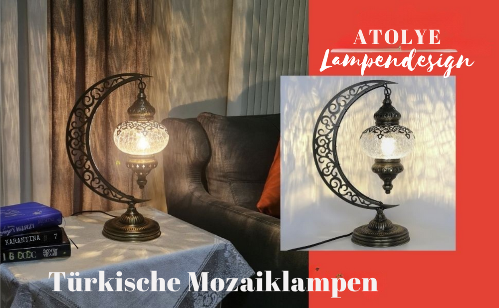 Türkische Mosaiklampe Glas | Marokkanische Vintage Tischleuchtung