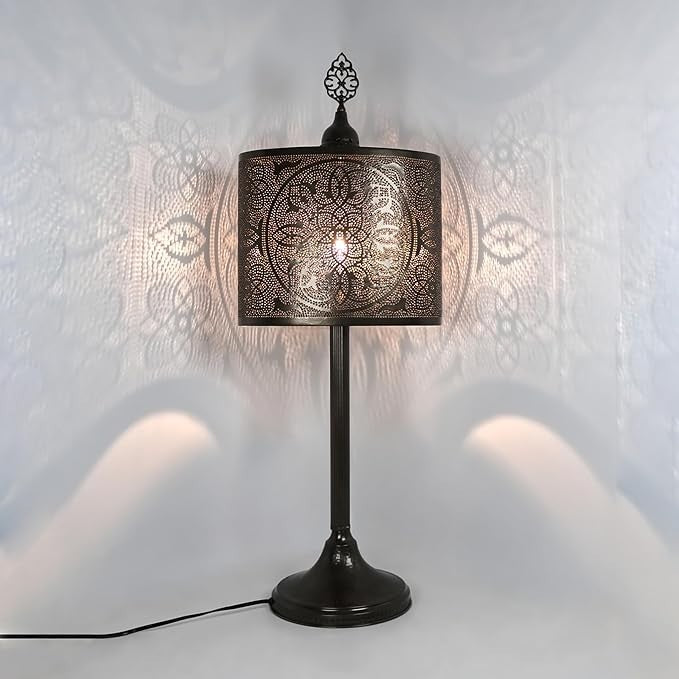 Türkische Vintage Tischlampe | Marokkanische Nachttischlampe Boho Stil