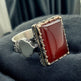 925er Sterlingsilber Achatstei Herrenring Handgefertigt Naturbernstein Damenring