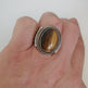 925er Silber Tigerauge Herrenring Handgefertigter natürlicher Damenring