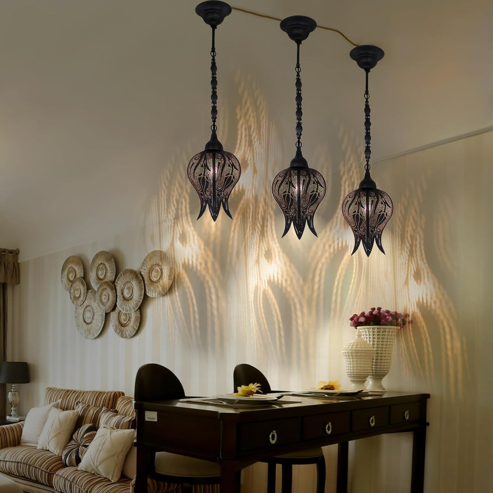 Marokkanische Hängelampe Türkisches Tulpen-Mosaik Deckenlicht Kette Stecker