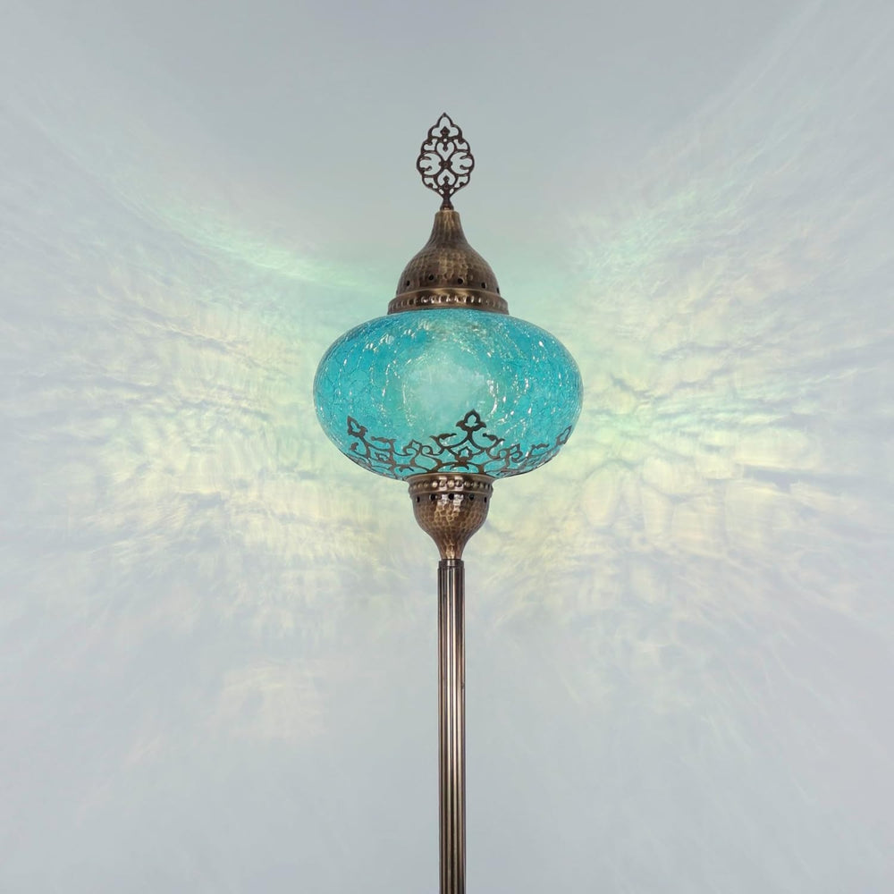 Türkische Stehlampe im Mosaik-Tiffany Stil | Glaslampen Boho Vintage Design